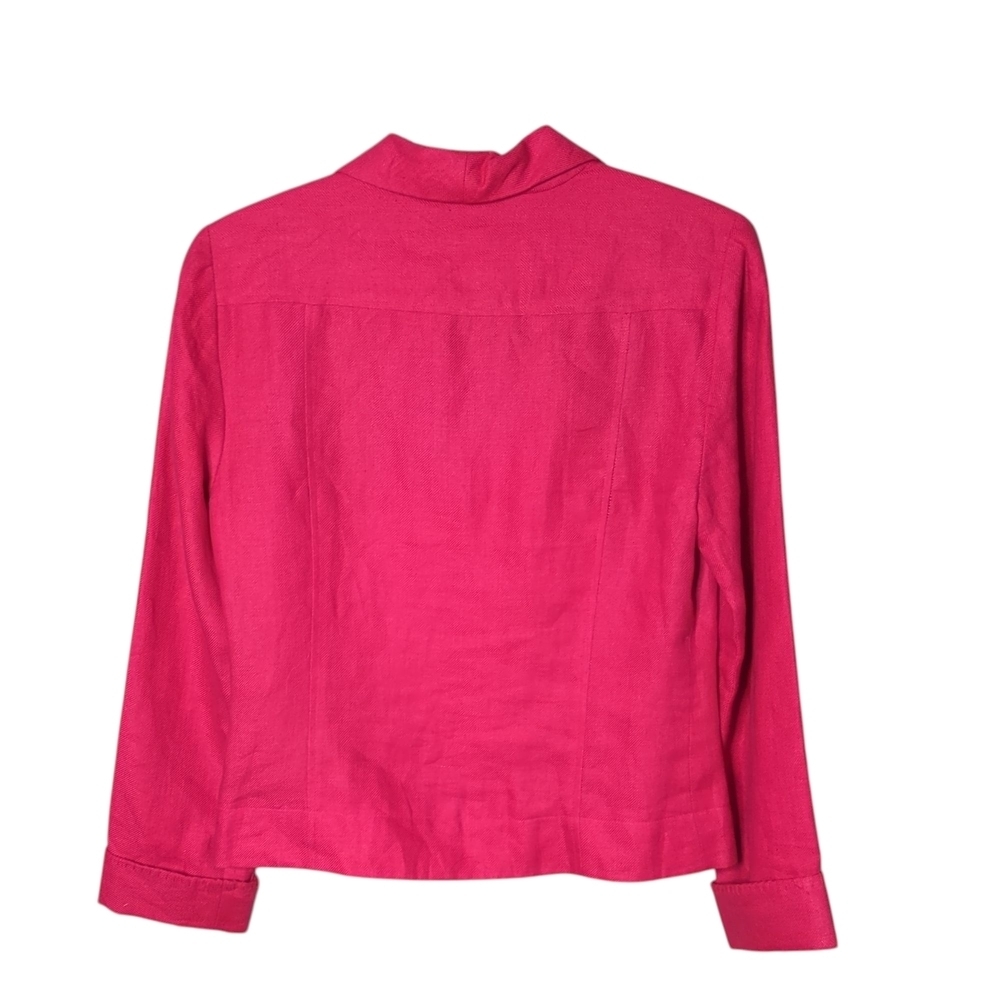 Sansu Cherry Red Linen Single Breasted Blazer‎ Size 34/8 (Approx US S/M) - Picture 2 of 8